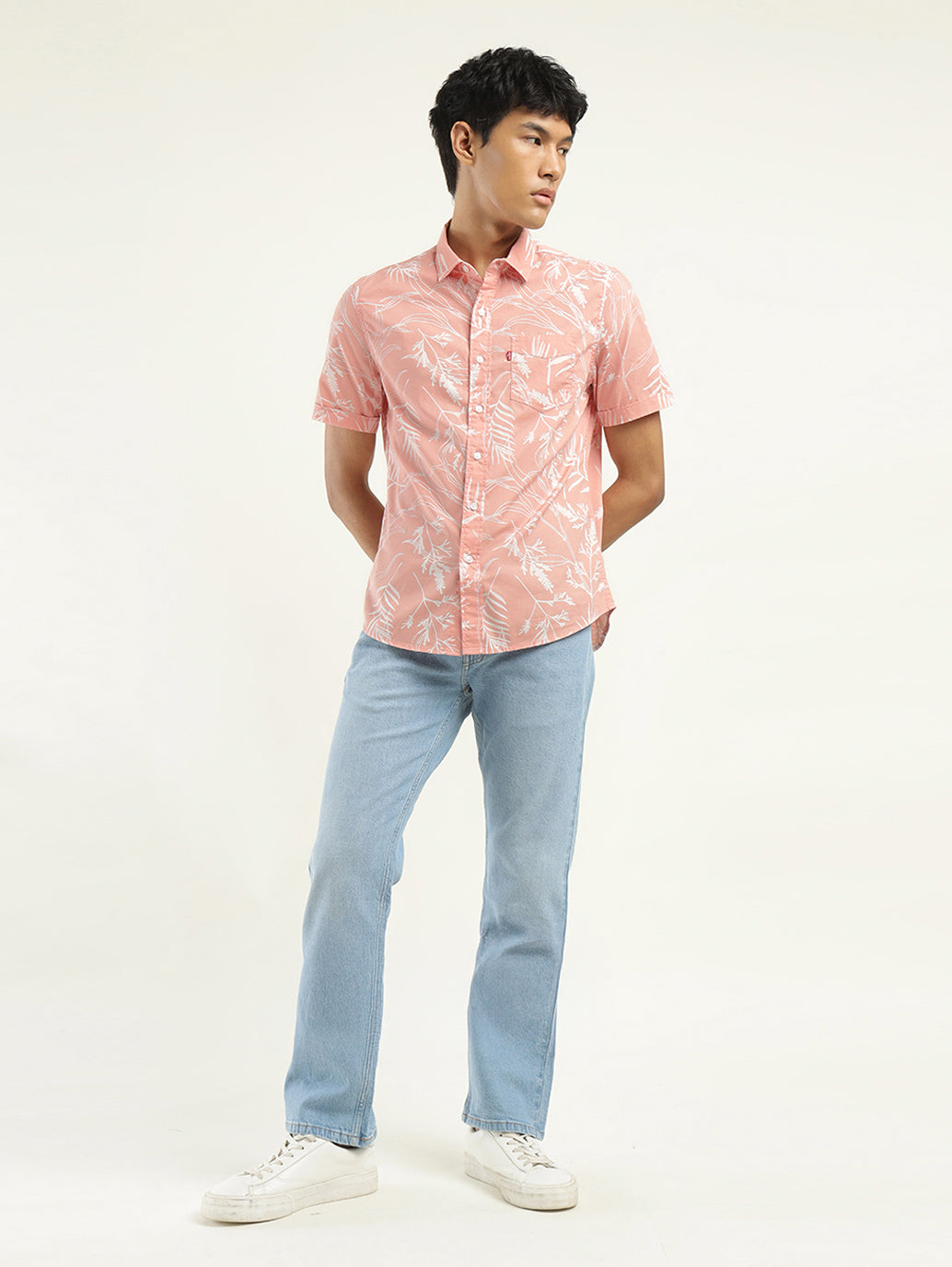 Men's Printed Slim Fit Shirt - ModelFront View