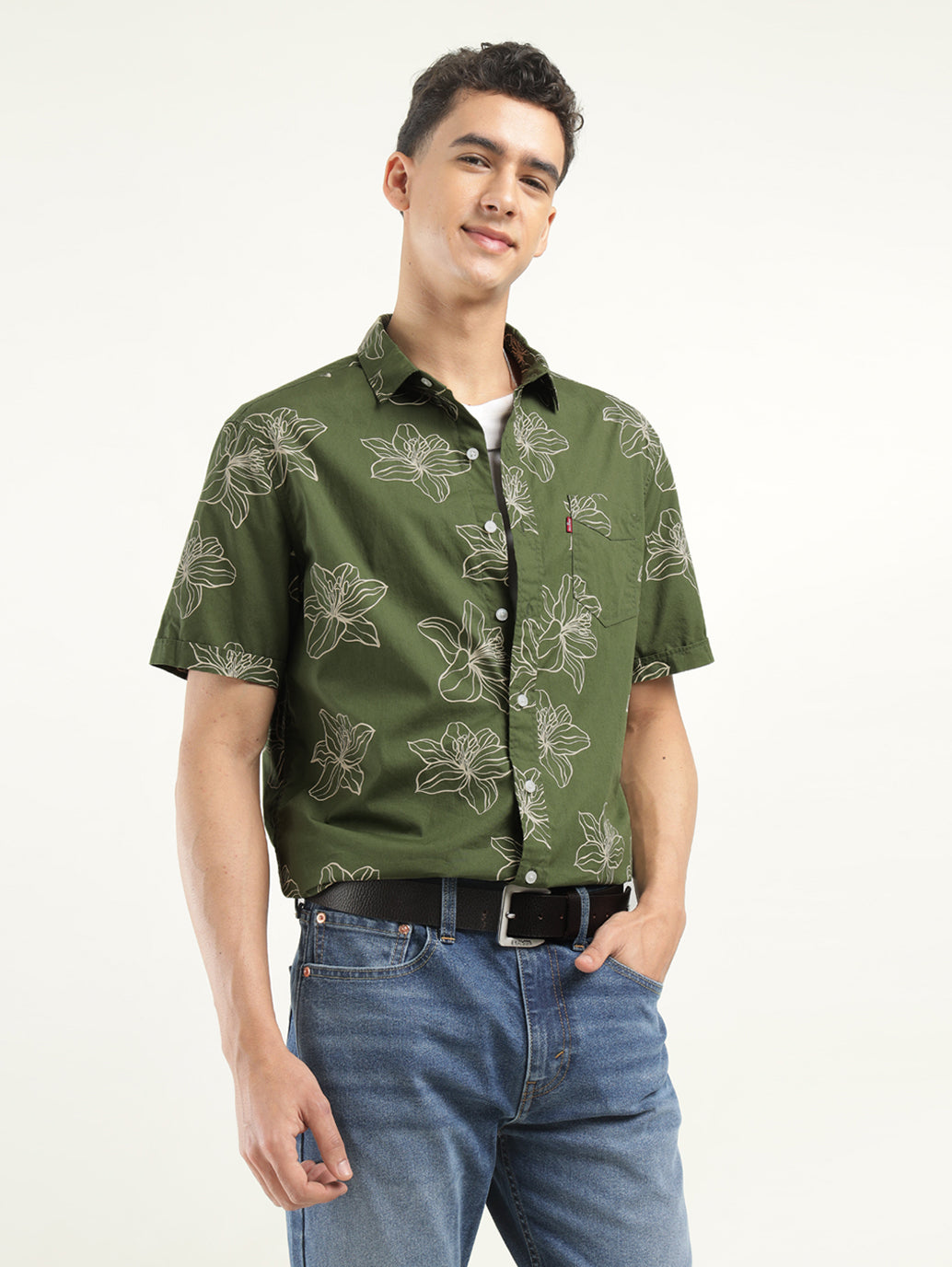 Men's Printed Slim Fit Shirt - Styleshot View