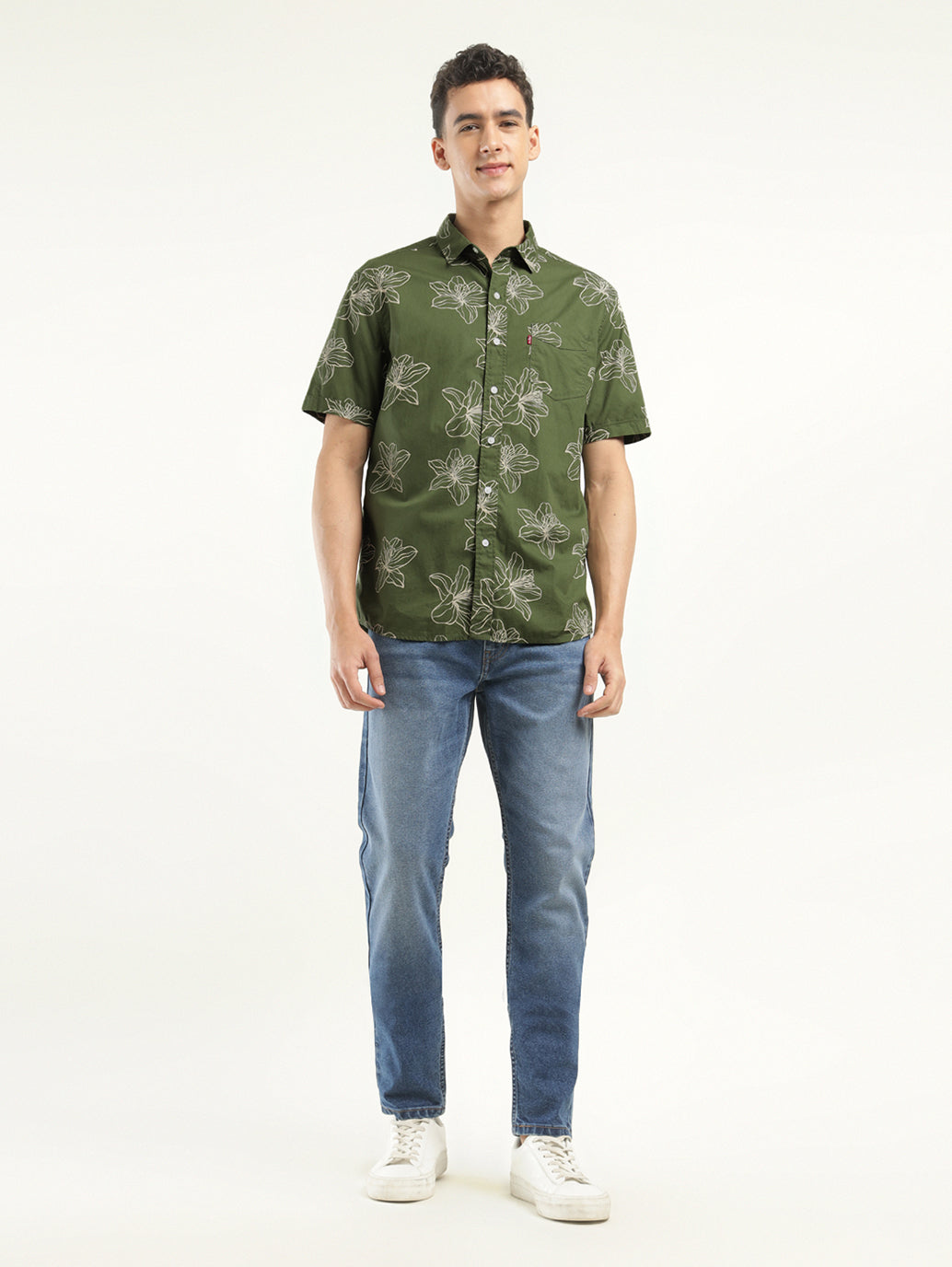 Men's Printed Slim Fit Shirt - ModelFront View