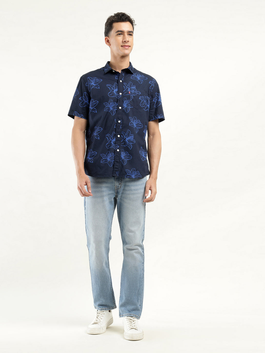 Men's Printed Slim Fit Shirt - ModelFront View