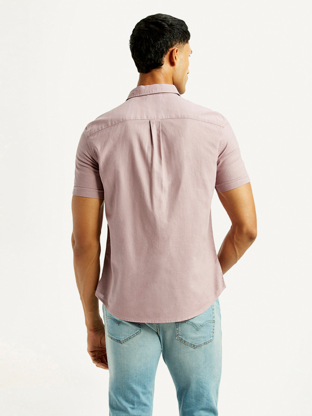 Men's Solid Slim Fit Shirt - Back View
