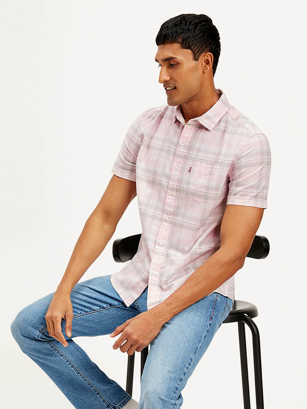 Men's Checkered Slim Fit Shirt - Styleshot View