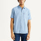 Men's Solid Light Blue Slim Fit Oxford Shirt - Styleshot View