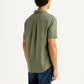 Men's Solid Olive Slim Fit Oxford Shirt - Back View