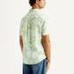 Men's Floral Light Green Slim Fit Shirt - Back View