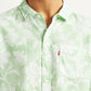 Men's Floral Light Green Slim Fit Shirt - Detail View