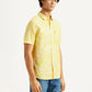 Men's Floral Yellow Slim Fit Shirt - Side View