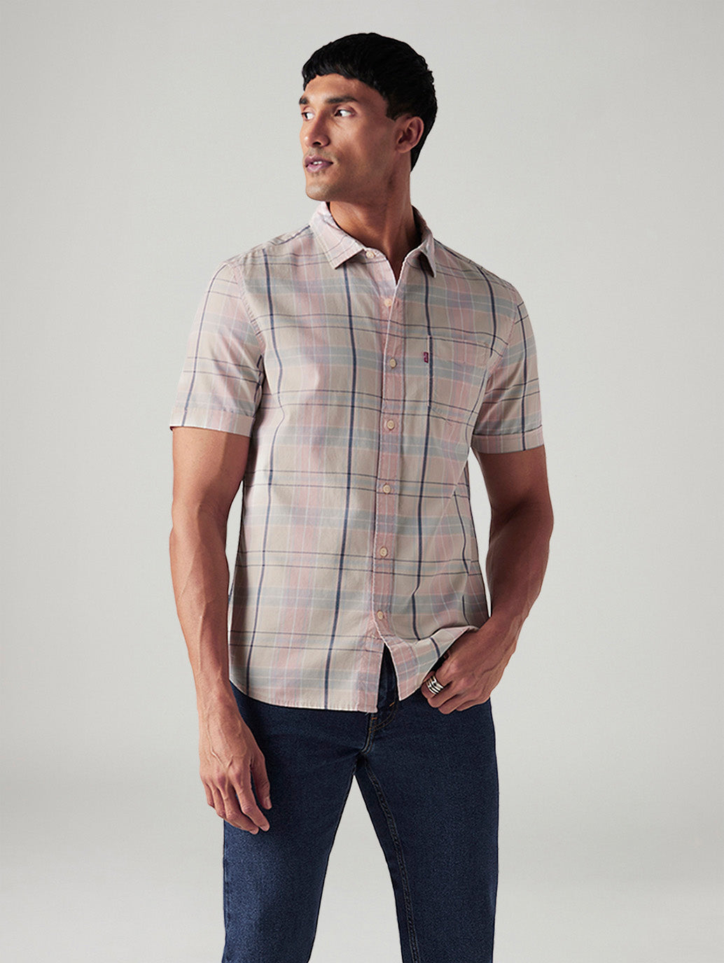 Men's Checkered Slim Fit Shirt - Styleshot View
