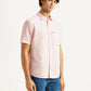 Men's Solid Light Pink Slim Fit Oxford Shirt - Side View