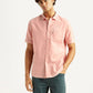 Men's Solid Light Pink Slim Fit Oxford Shirt - Styleshot View