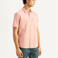 Men's Solid Light Pink Slim Fit Oxford Shirt - Side View