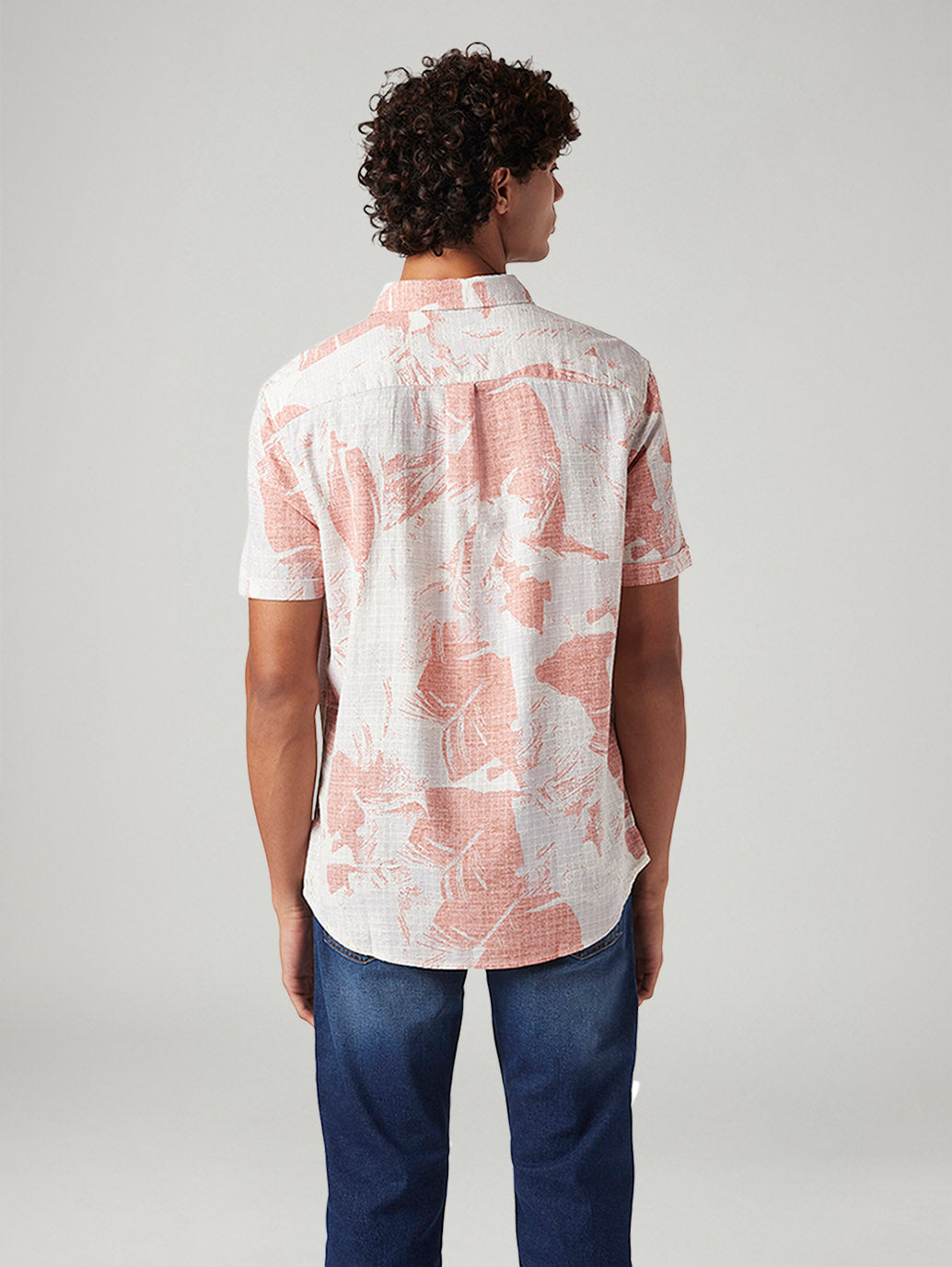 Men's Abstract Slim Fit Shirt - Back View
