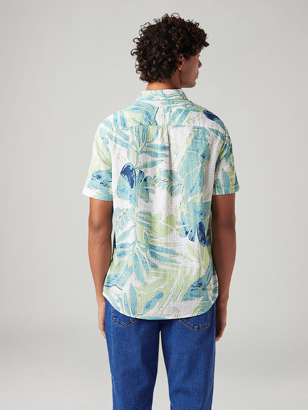 Men's Printed Slim Fit Shirt - Back View