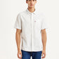 Men's Solid White Slim Fit Oxford Shirt - Front View
