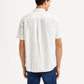 Men's Solid White Slim Fit Oxford Shirt - Back View