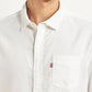 Men's Solid White Slim Fit Oxford Shirt - Detail View