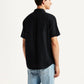 Men's Solid Black Slim Fit Oxford Shirt - Back View