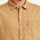 Men's Solid Yellow Slim Fit Oxford Shirt - Detail View