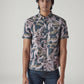 Men's Printed Slim Fit Dobby Shirt - Front View