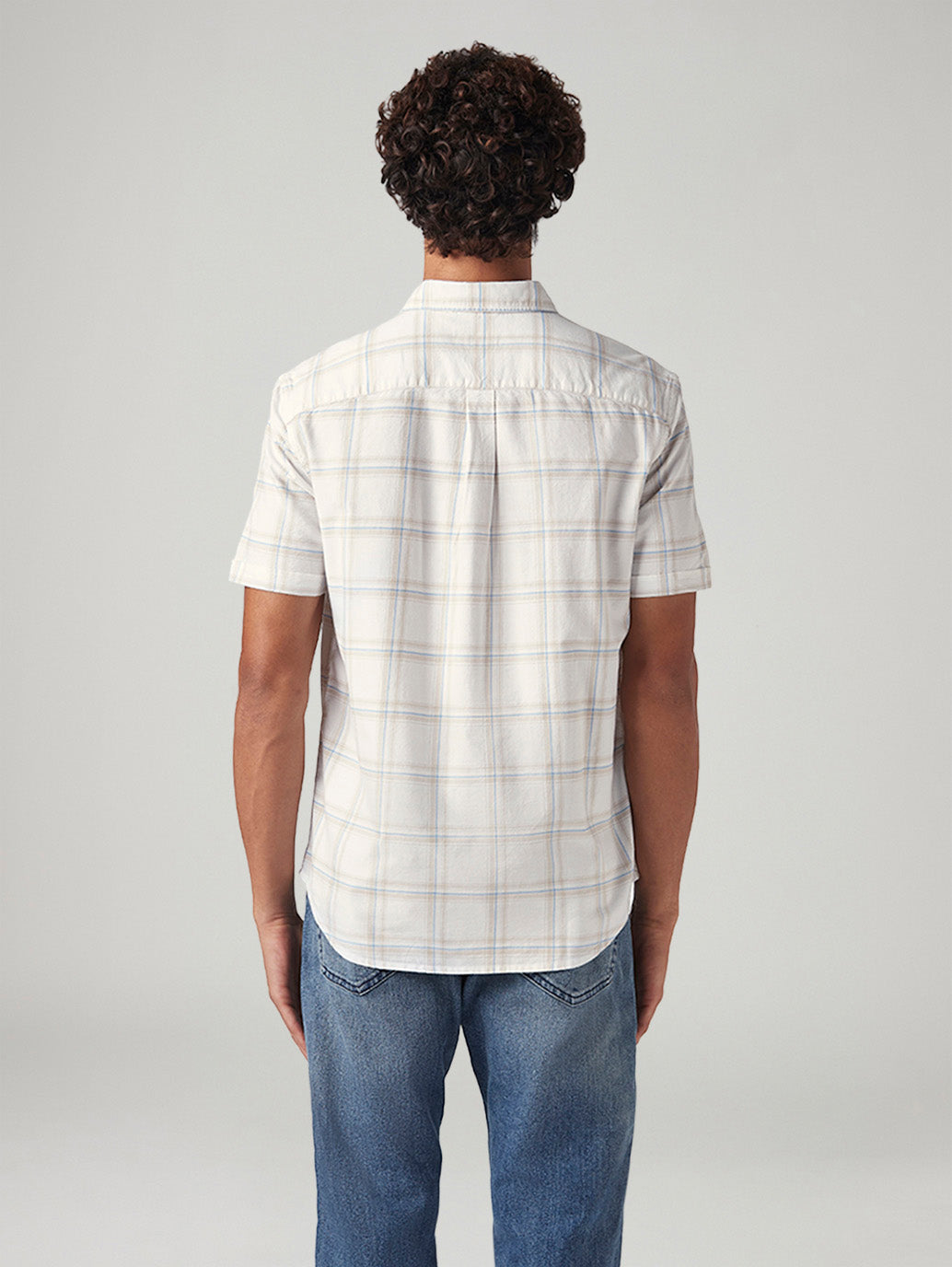 Men's Checkered Slim Fit Shirt - Back View