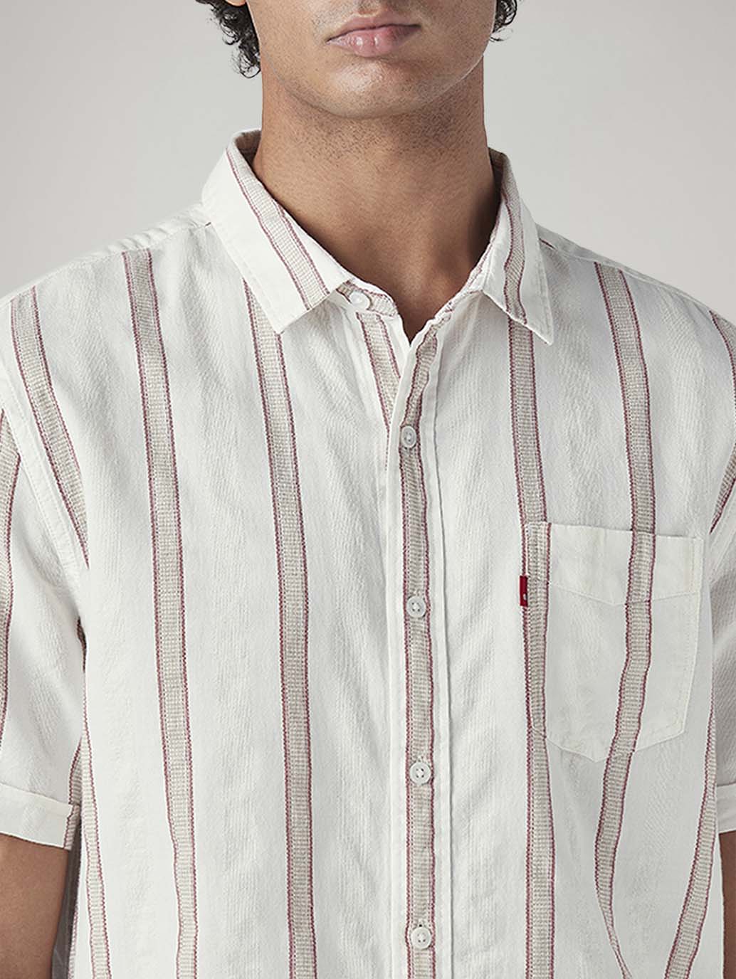 Men's Striped Relaxed Fit Shirt - Detail View