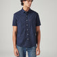 Men's Solid Navy Slim Fit Oxford Shirt - a6eb823b-2d32-40cd-8d8b-409cf34822f1 View