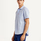Men's Solid Light Blue Slim Fit Oxford Shirt - Side View