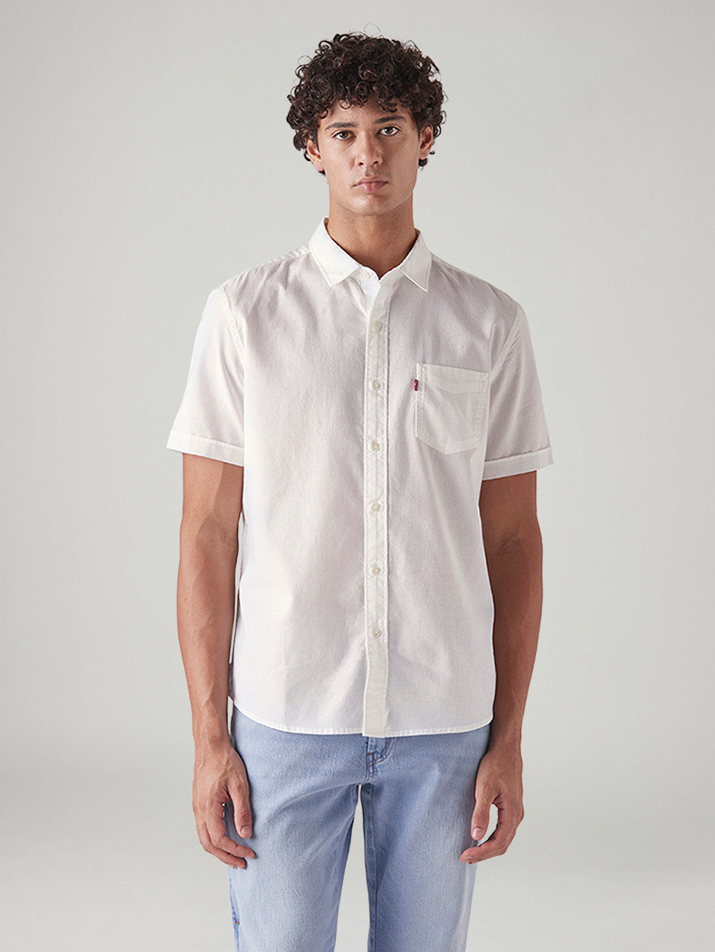 Men's Solid White Slim Fit Oxford Shirt - 0773c1ed-3afe-4fd9-98cf-3948a7099931 View
