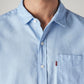 Men's Solid Slim Fit Oxford Shirt - Detail View
