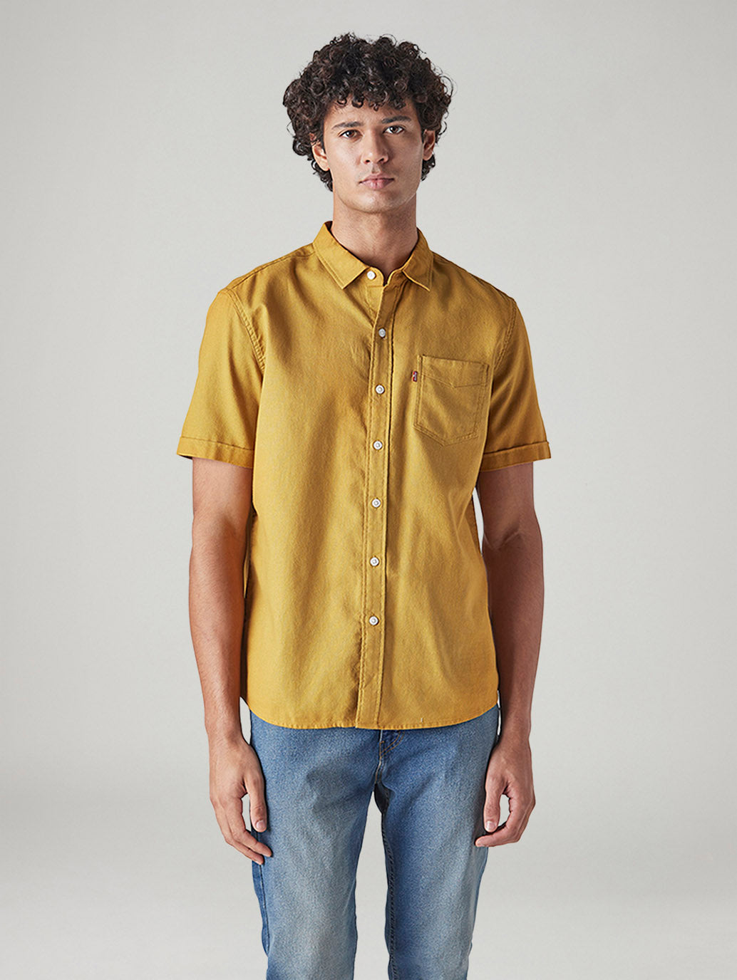 Men's Solid Slim Fit Shirt - Front View