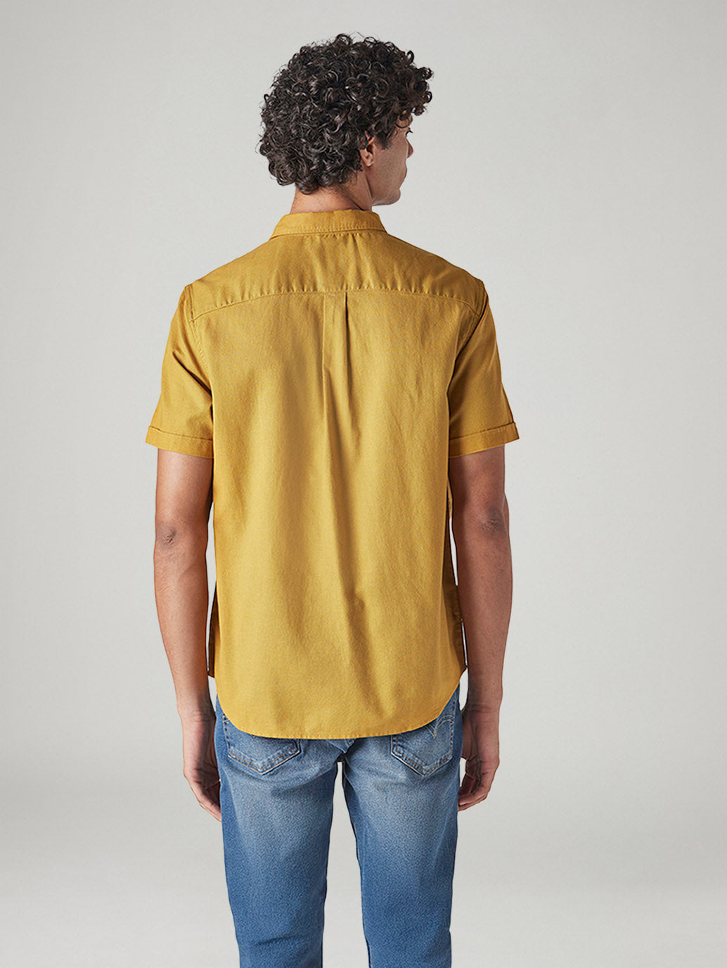 Men's Solid Slim Fit Shirt - Back View