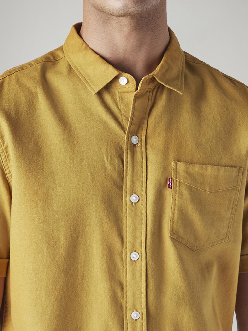 Men's Solid Slim Fit Shirt - Detail View