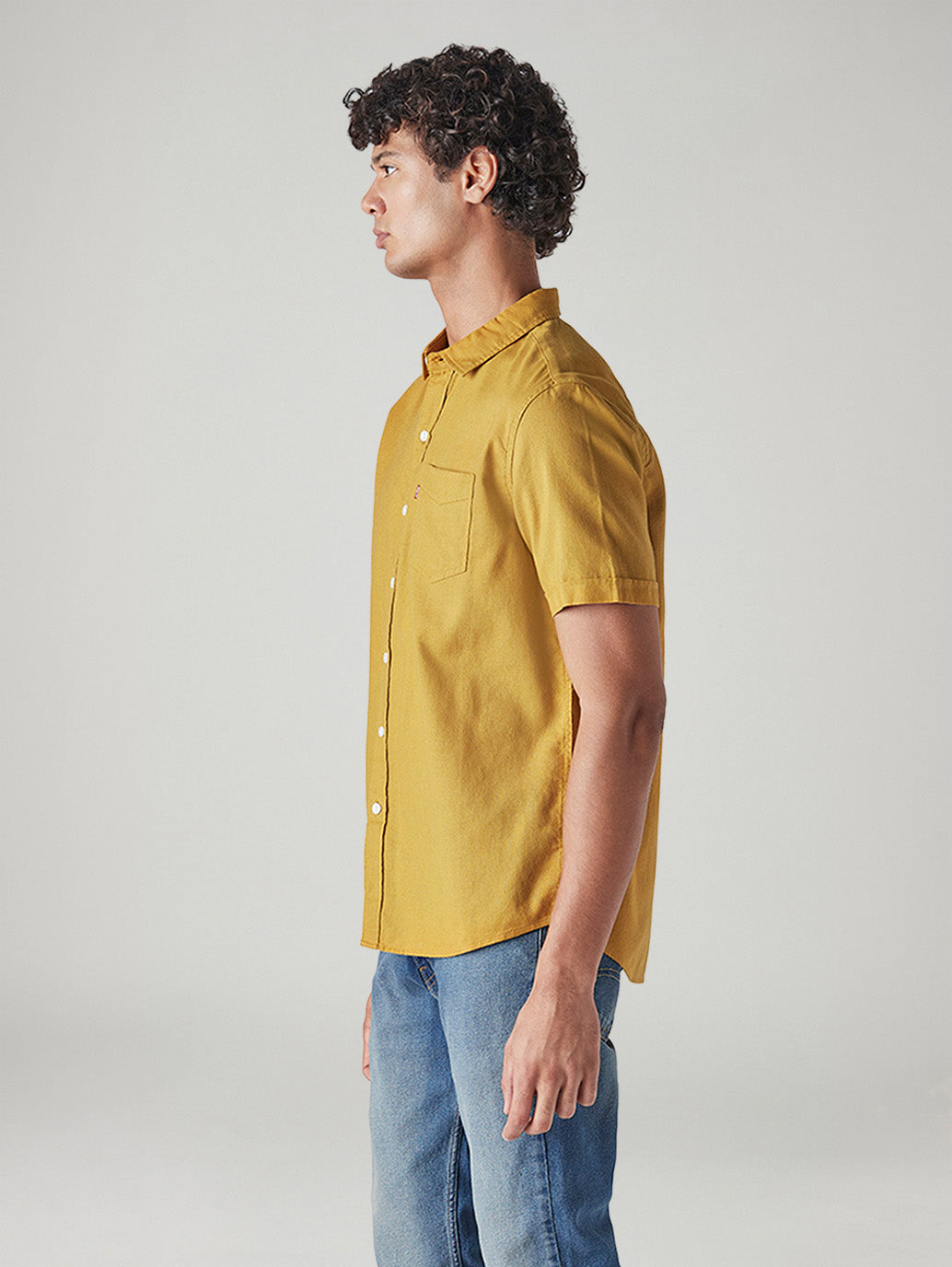 Men's Solid Slim Fit Shirt - Side View