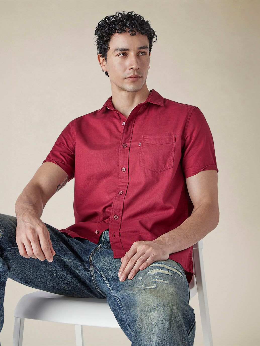 Men's Solid Slim Fit Shirt - cb3ff39d-6286-40ed-9cb6-1e89b011214e View