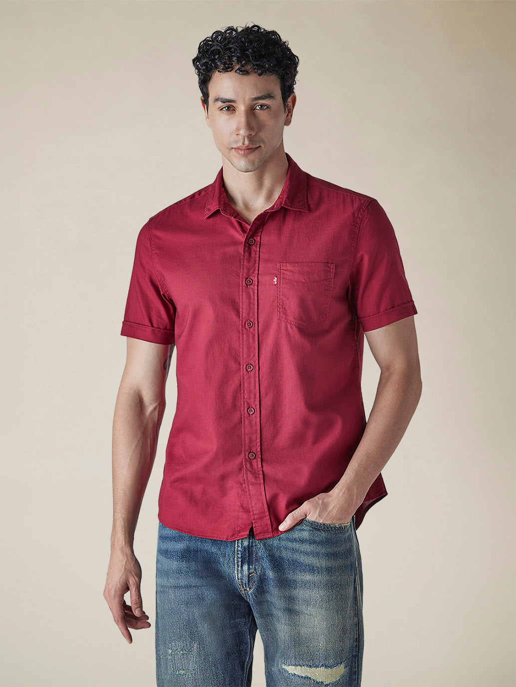 Men's Solid Slim Fit Shirt - b7a08769-e3a0-4c9f-92a6-d688d042d93d View