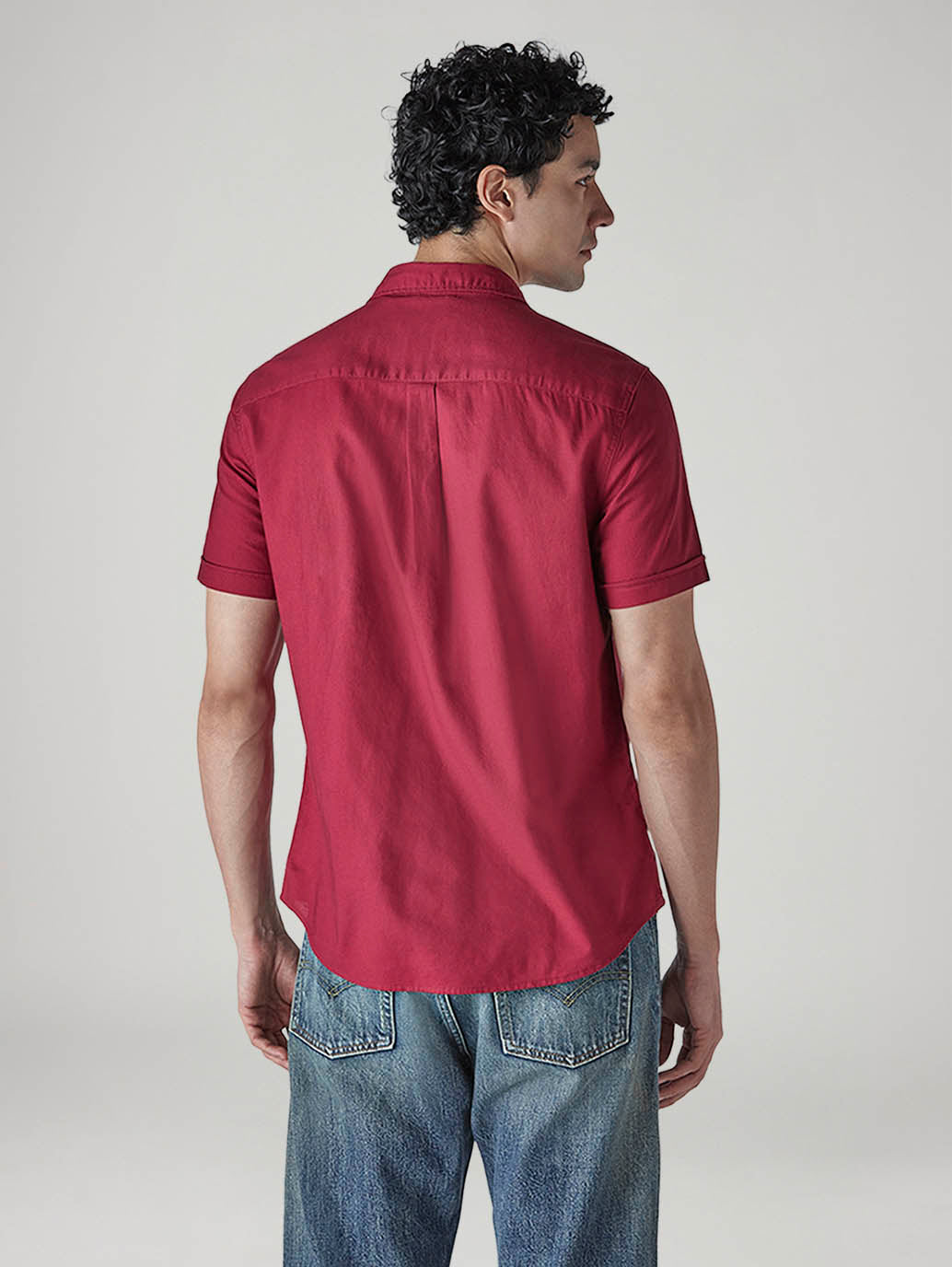 Men's Solid Slim Fit Shirt - Back View
