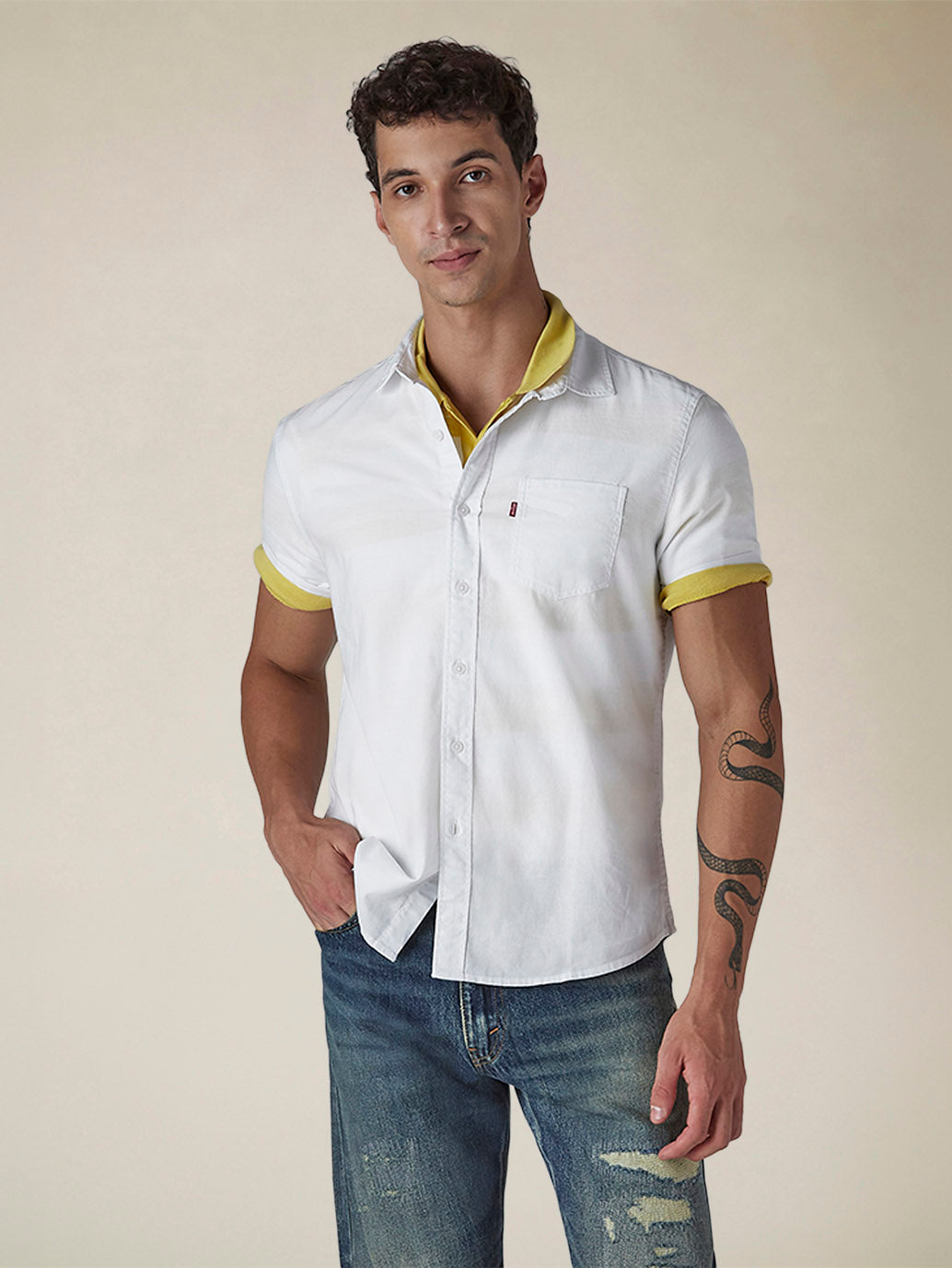 Men's Solid Button Down Collar Slim Fit Oxford Shirt