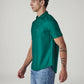 Men's Solid Button Down Collar Slim Fit Oxford Shirt - Side View