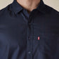 Men's Solid Button Down Collar Slim Fit Oxford Shirt - Detail View