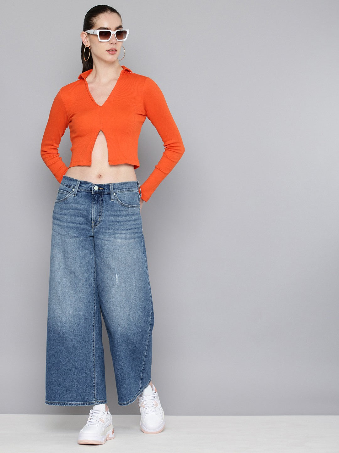 Women's 94 Blue Baggy Wide Leg Fit Mid Rise Jeans - 34ac8f5b-a78f-4fbe-963e-679ad5ab268f1726556328000-Levis-Women-Jeans-9891726556327462-4 View