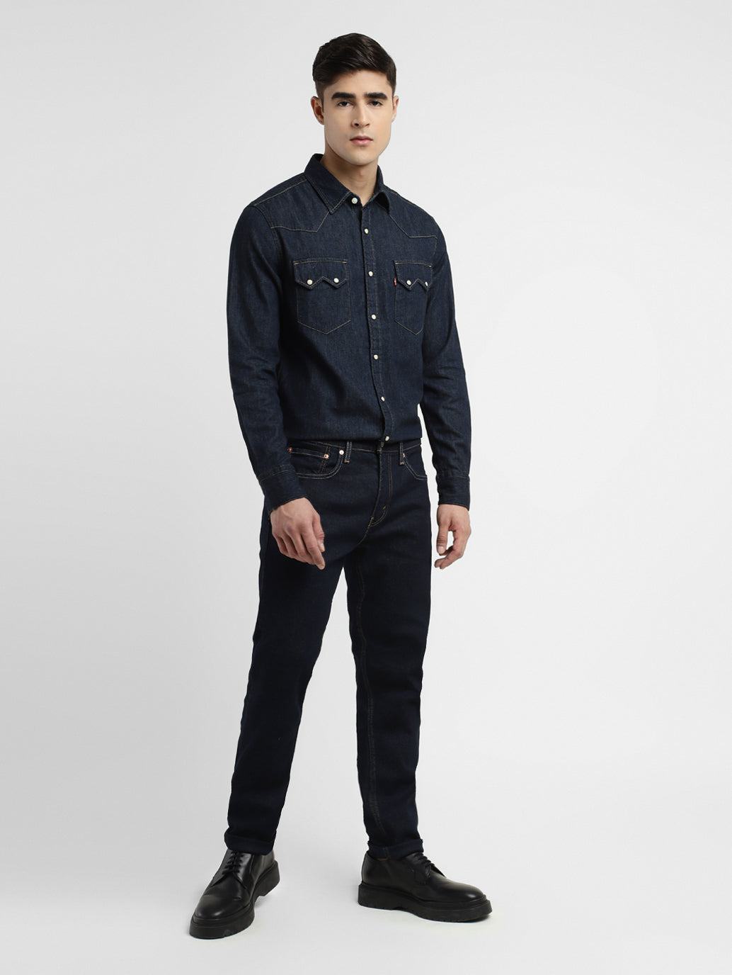 Men's 512 Navy Blue Slim Tapered Fit Mid Rise Jeans - 055967ee-f9b7-4b4e-a596-df62712a63ab View