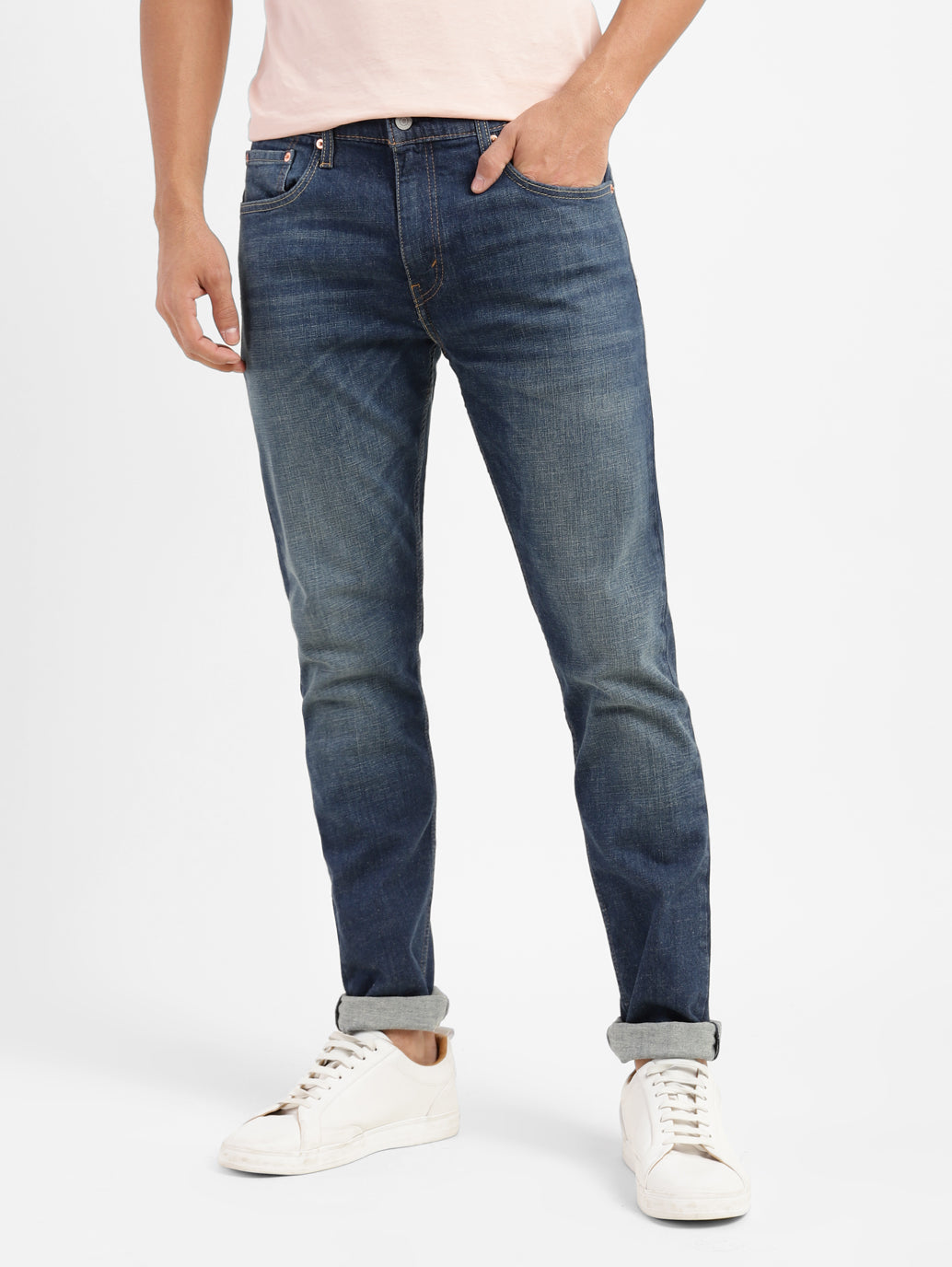Men's 512 Blue Slim Tapered Fit Mid Rise Jeans - 18fb47d4-acb5-4568-8b1f-2d76d46440ef View
