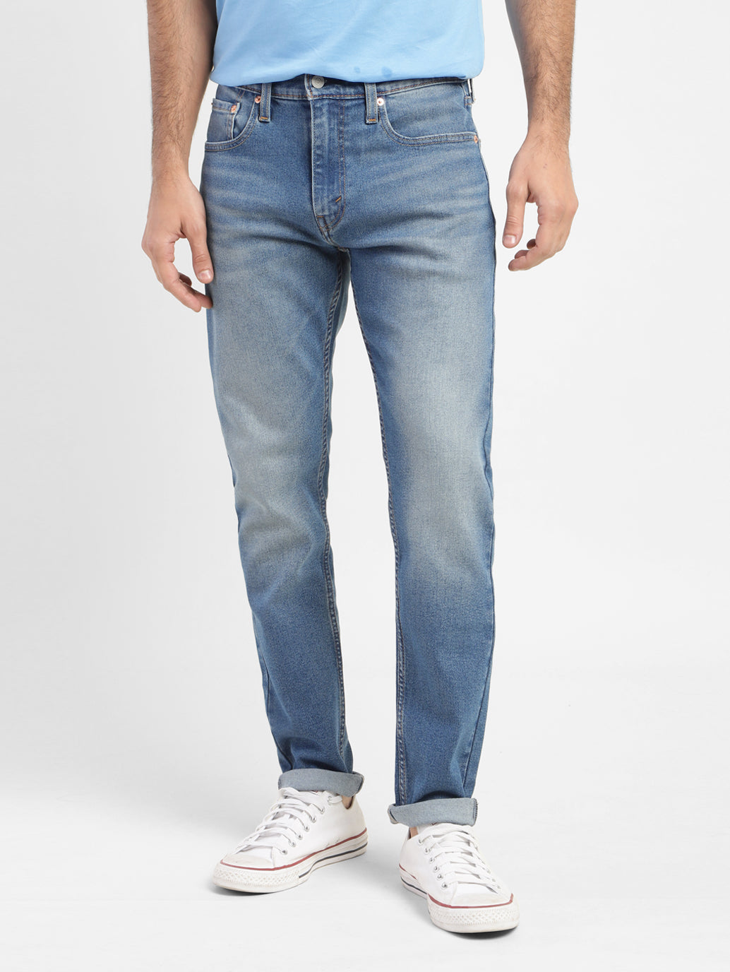 Men's 512 Blue Slim Tapered Fit Mid Rise Jeans - 2a5a7986-824d-46db-a069-1dd44e50e862 View
