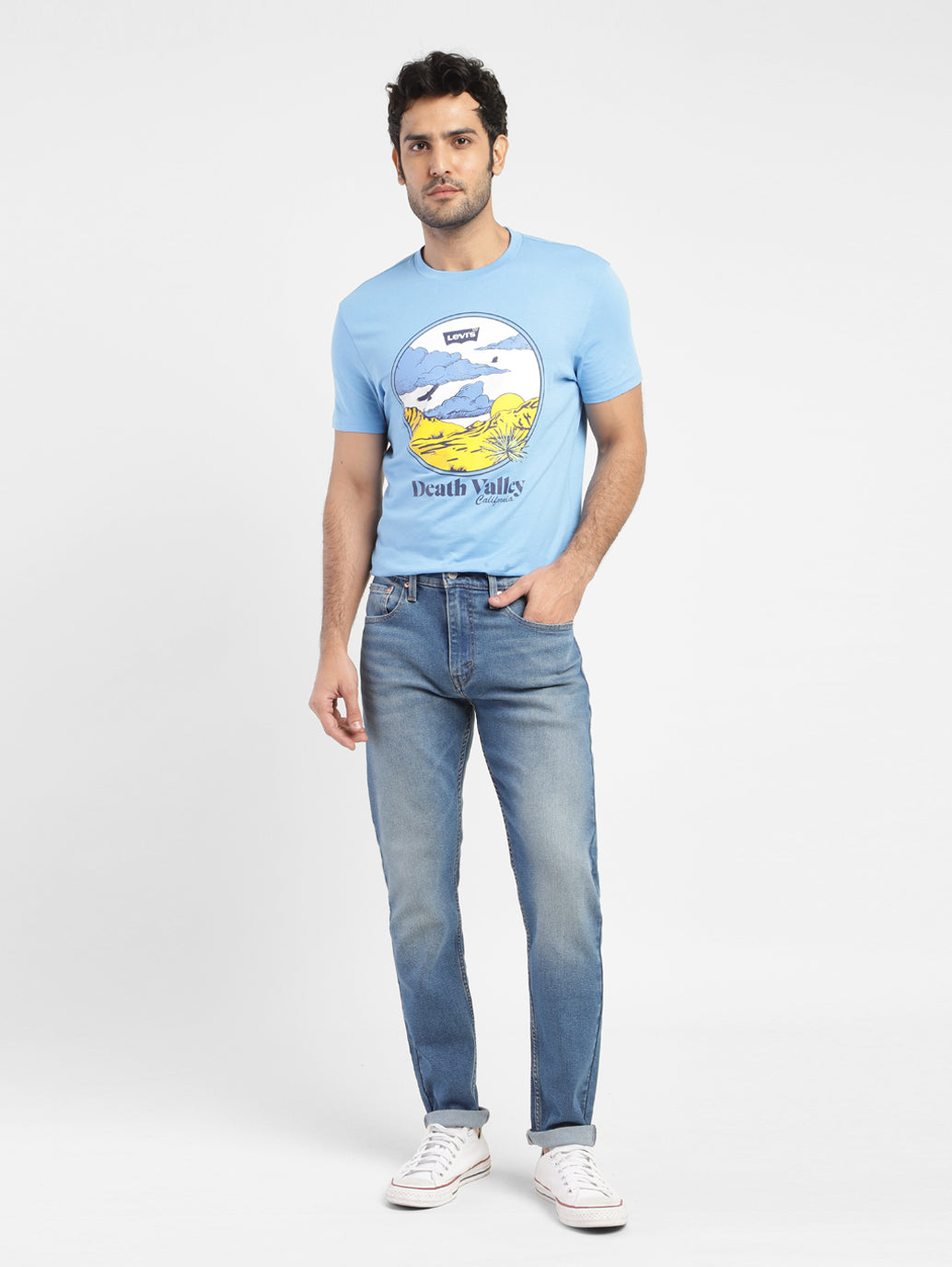Men's 512 Blue Slim Tapered Fit Mid Rise Jeans - 23e4983b-e072-4301-8581-e88ef00d62f4 View