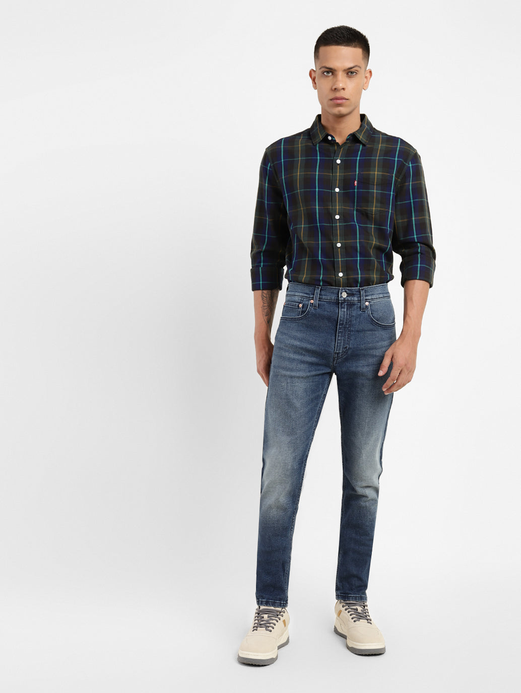 Men's 512 Blue Slim Tapered Fit Mid Rise Jeans - e1cea38b-7938-4d6b-976d-ab72a1bdd5e7 View