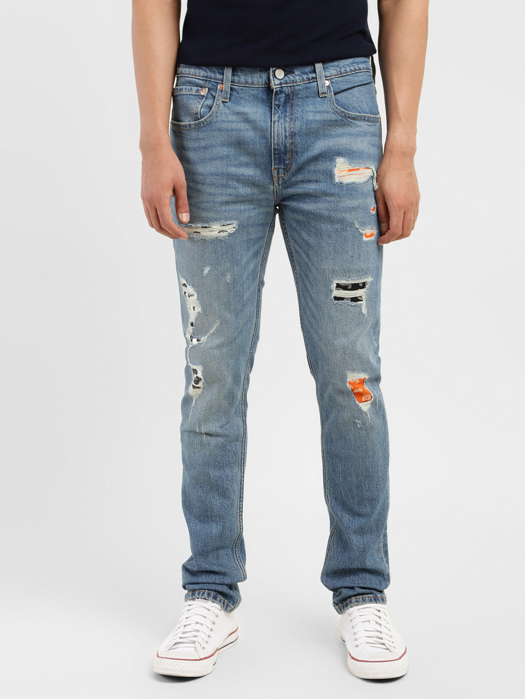 Men's 512 Blue Slim Tapered Fit Mid Rise Jeans - 7bc163a2-786a-4192-afa2-a89b422a7c6a View