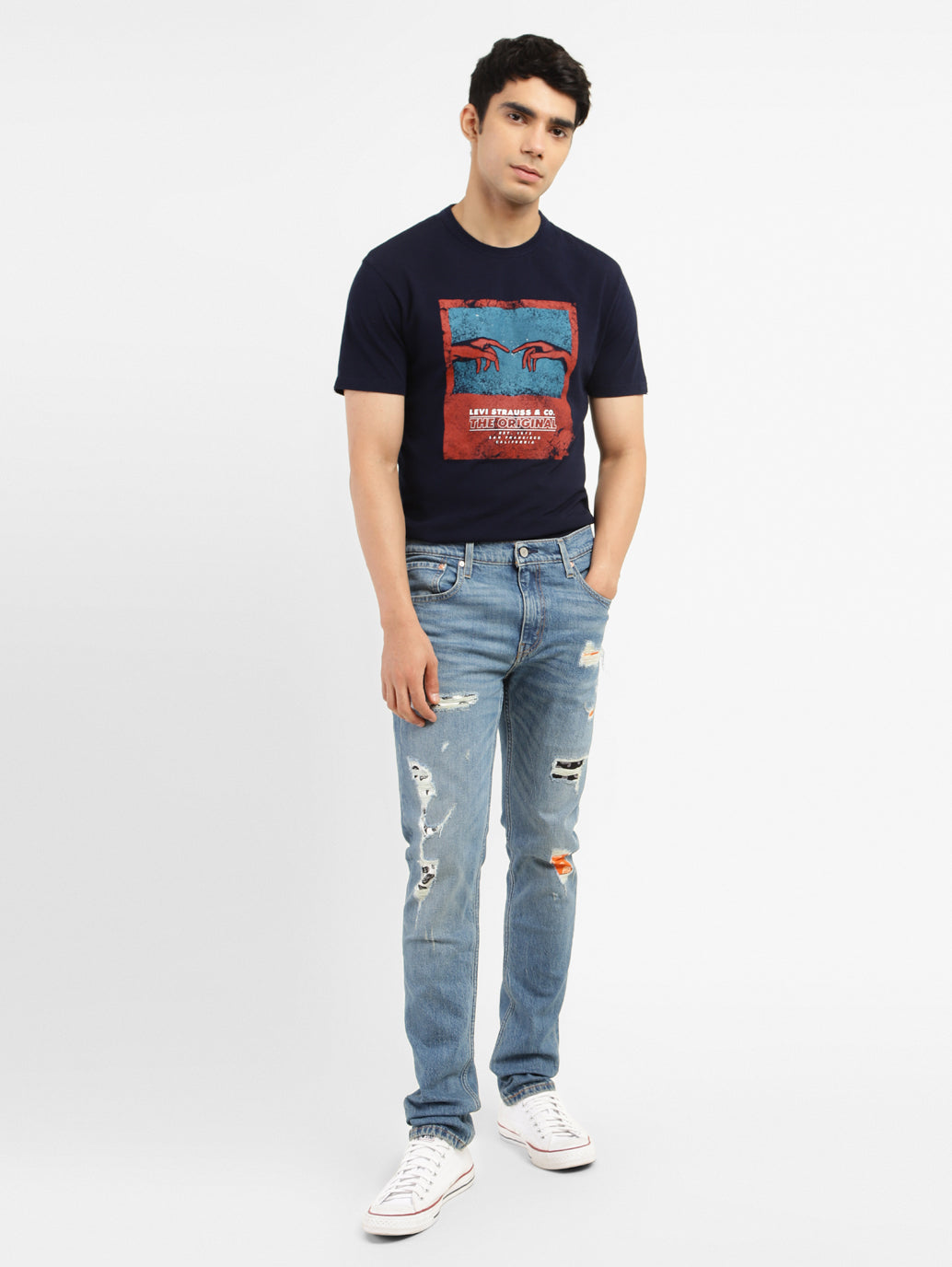 Men's 512 Blue Slim Tapered Fit Mid Rise Jeans - f9bdf2ea-66ef-4b38-847f-34210e9d64bd View