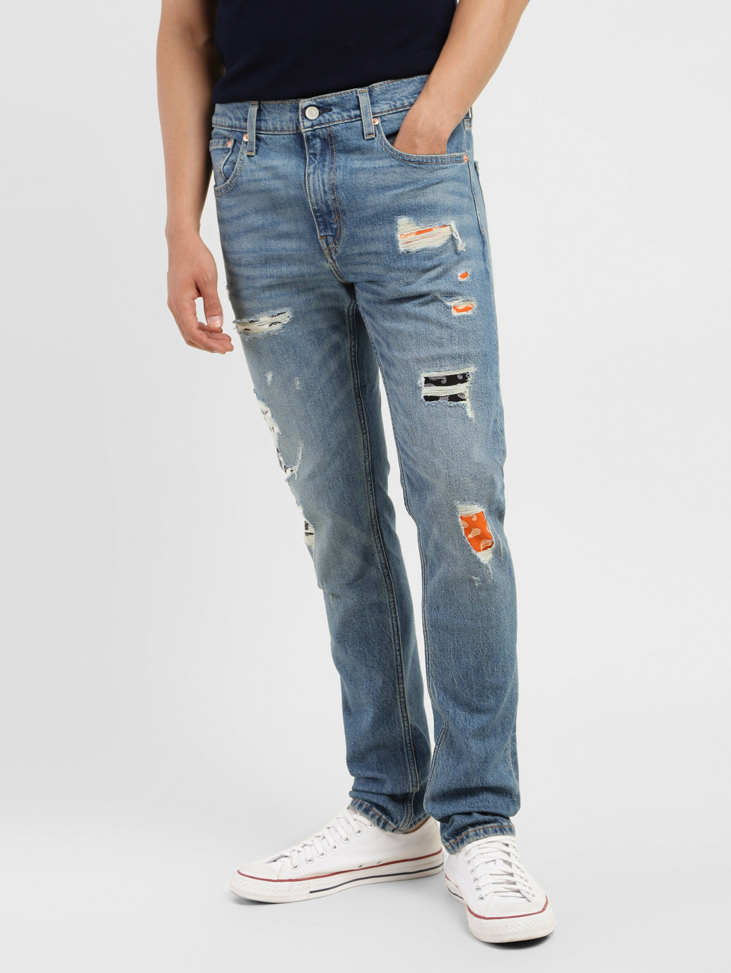 Men's 512 Blue Slim Tapered Fit Mid Rise Jeans - 02df45f8-2e9e-46c5-9268-9b00ab364385 View
