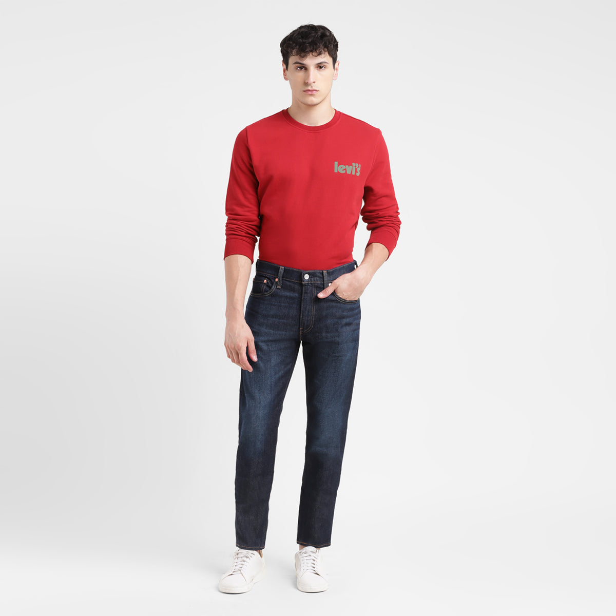 Men's 512 Blue Slim Tapered Fit Mid Rise Jeans - StyleShot View
