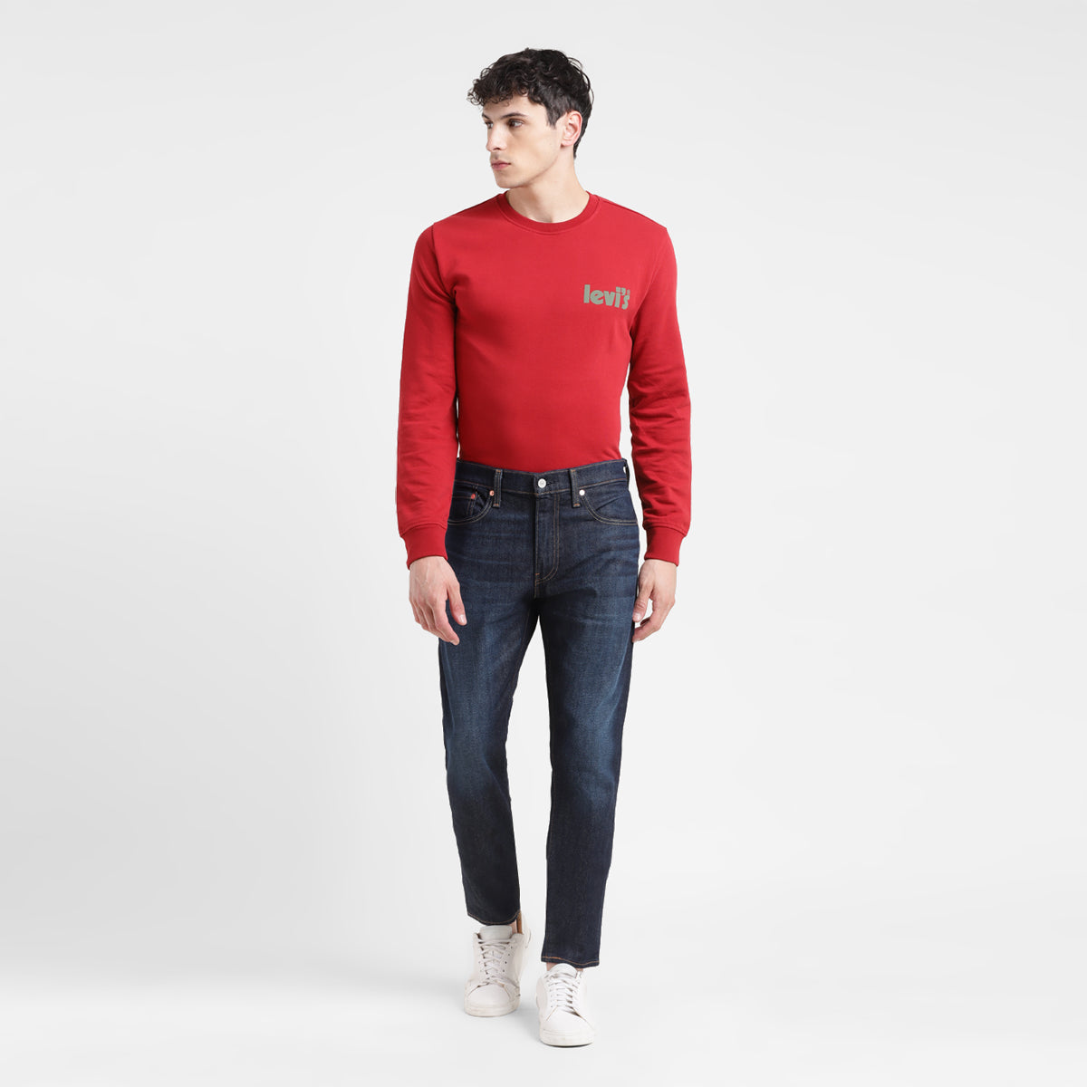 Men's 512 Blue Slim Tapered Fit Mid Rise Jeans - ModelFront View